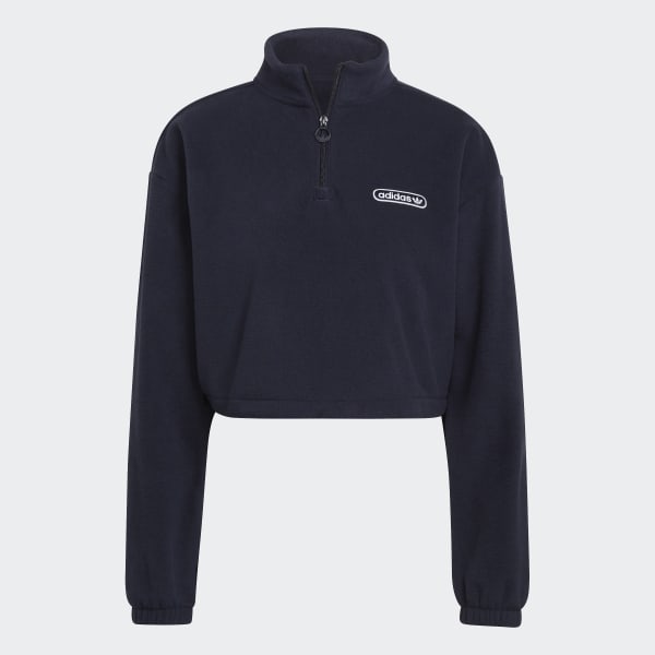 Azul Sudadera Cropped 1/4-Zip