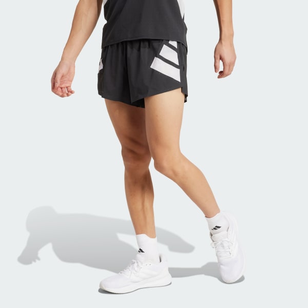 Svart Adizero Road to Records Split Shorts