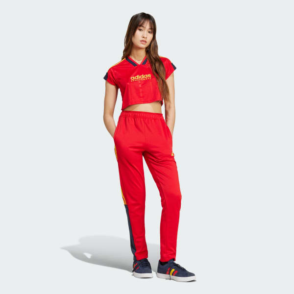 Red Tiro Cut 3-Stripes Crop Jersey
