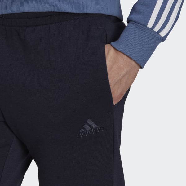 adidas Essentials French Terry Tapered Cuff Logo Pants - Blue | GK8979 ...