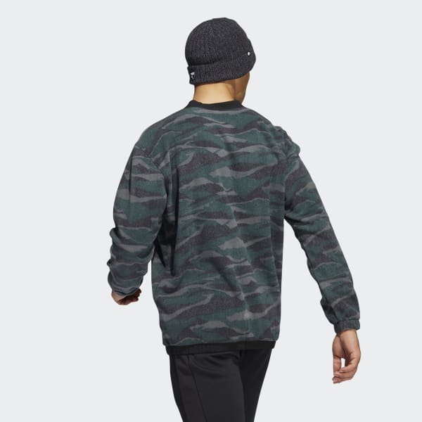 Black Texture-Print Crew Sweatshirt P2611