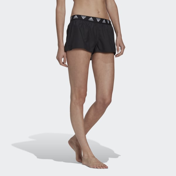 Black Branded Beach Shorts