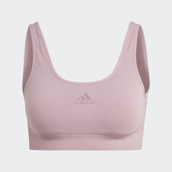 Fioletowy Active Seamless Micro-Stretch Scoop Lounge Bra HPO57