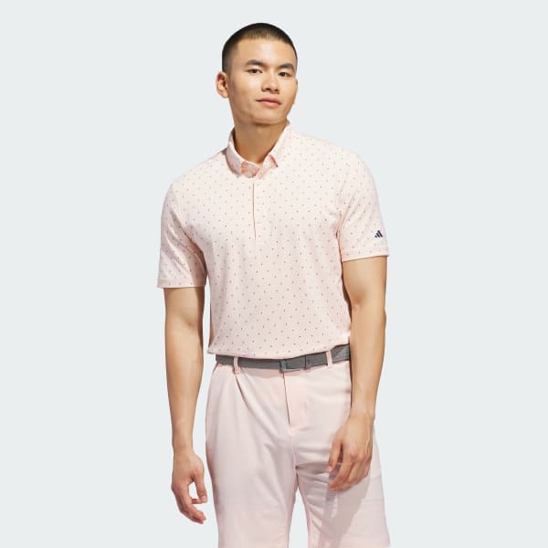 สีชมพู เสื้อโปโลพิมพ์ลายขนาดเล็ก ULTIMATE365+