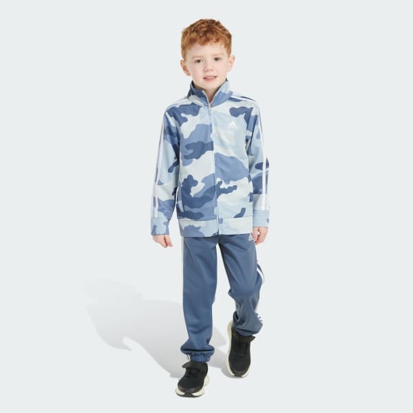 adidas 2 Piece Camo Printed 3 Stripes Tricot Jacket Set