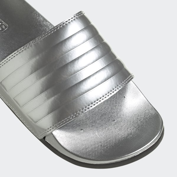 adilette comfort slides silver metallic