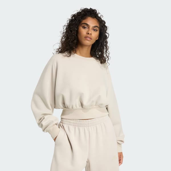adidas Soft Lux Loose Sweatshirt - Beige | Free Shipping