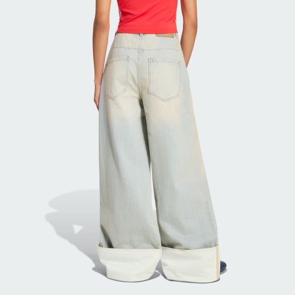 Cok-renkli VINTAGE GENİŞ PAÇA JEAN PANTOLON