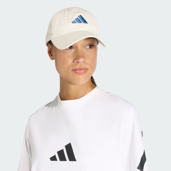 White DAD CAP TONAL LOGO
