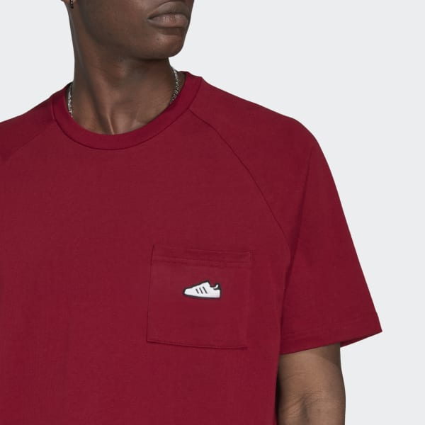Bordowy Embroidered Tee DRI67