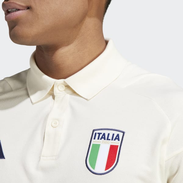 White Italy Tiro 23 Cotton Polo Shirt