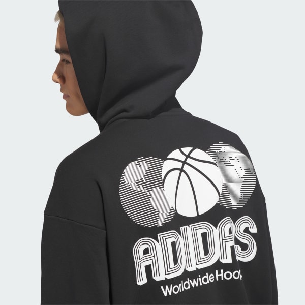 adidas World Wide Hoops Hoodie - Black | Free Shipping with