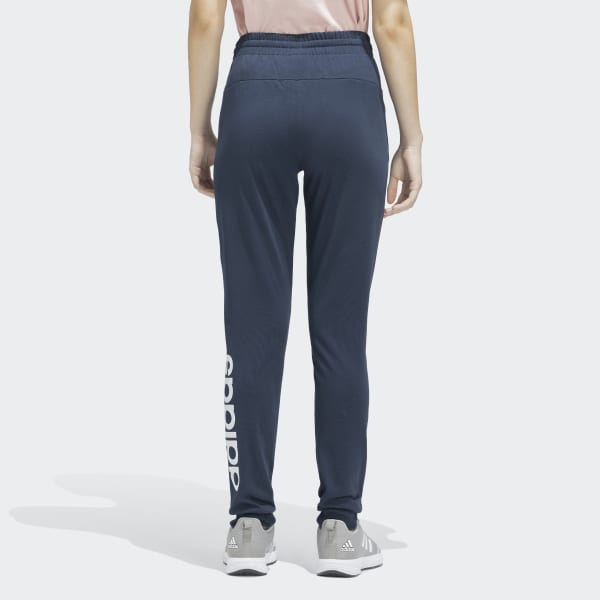 Blue LINEAR FRENCH TERRY CUFFED PANTS