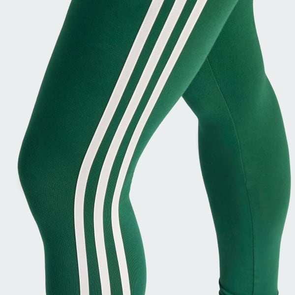 Adidas Originals Adicolor Three Stripe Trefoil Legging In Green - Green In  Collegiate Green