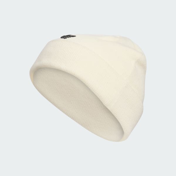 adidas Offset 3-Stripes Beanie - White | Free Shipping with