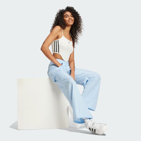 Azul Pantalón Cargo Essentials Tejido