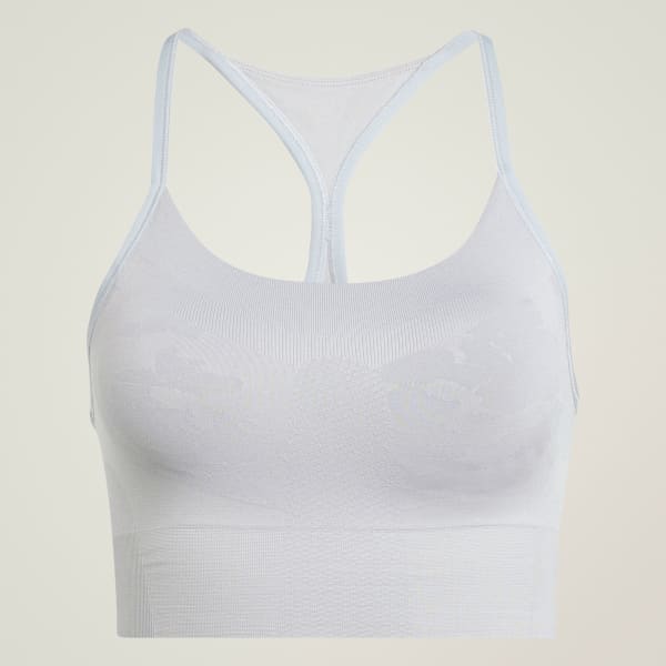 Grey adidas by Stella McCartney TrueStrength Seamless Yoga Bra