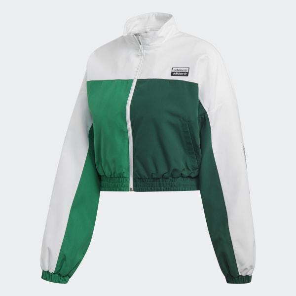 green and white adidas track jacket
