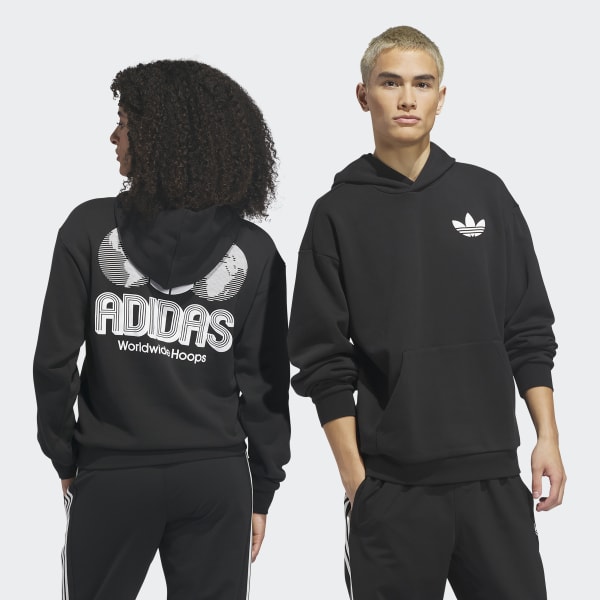 adidas World Wide Hoops Hoodie - Black | Free Shipping with adiClub