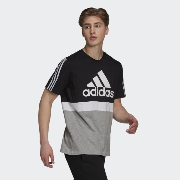 adidas Essentials Colorblock Tee - Black | Free Shipping with adiClub ...