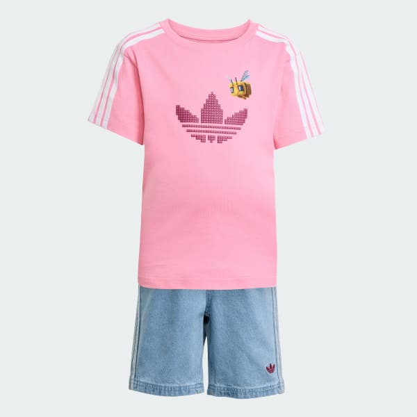 ruzová Súprava adidas Originals x Minecraft Tee and Short