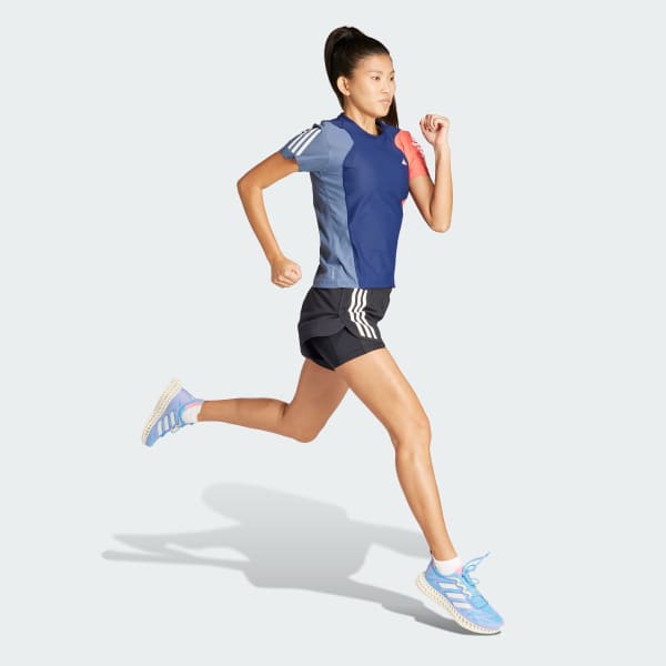 Azul Camiseta Own the Run Colorblock