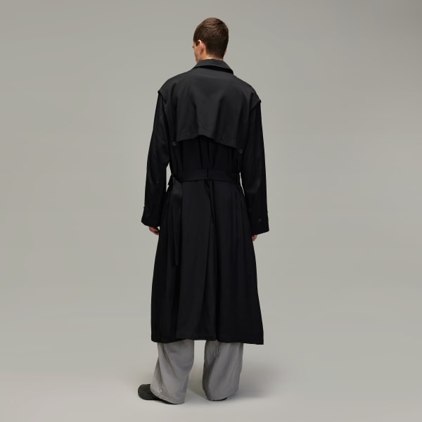 Black Y-3 Rayon Twill Coat