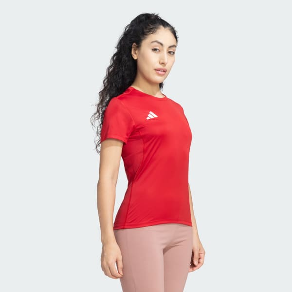 Red Adizero Essentials Running Tee