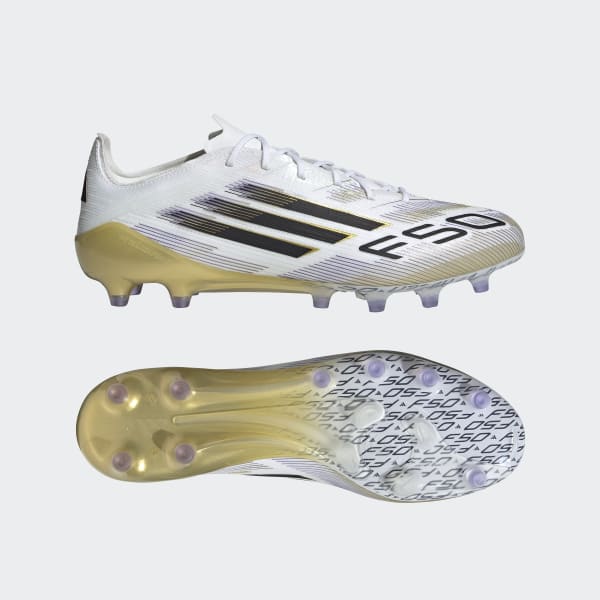 adidas F50 Elite Artificial Grass Cleats - White | Free Shipping