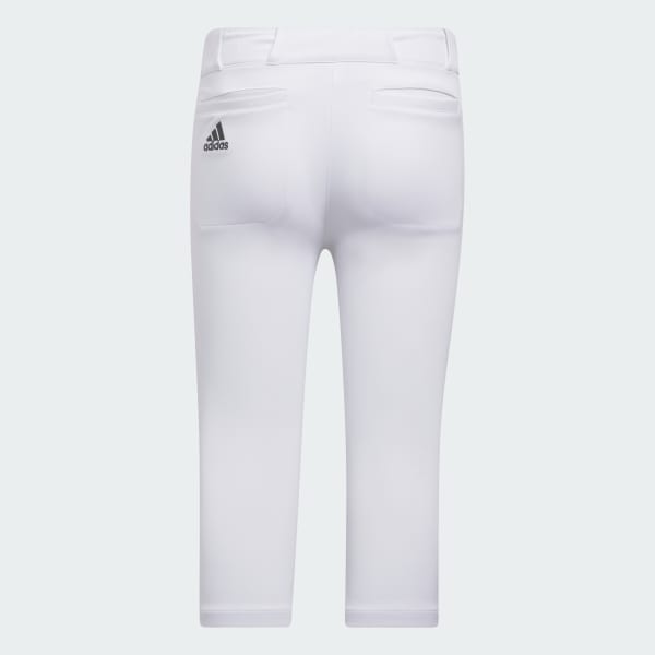 adidas Youth Softball Knee Length Pant White Kids Softball