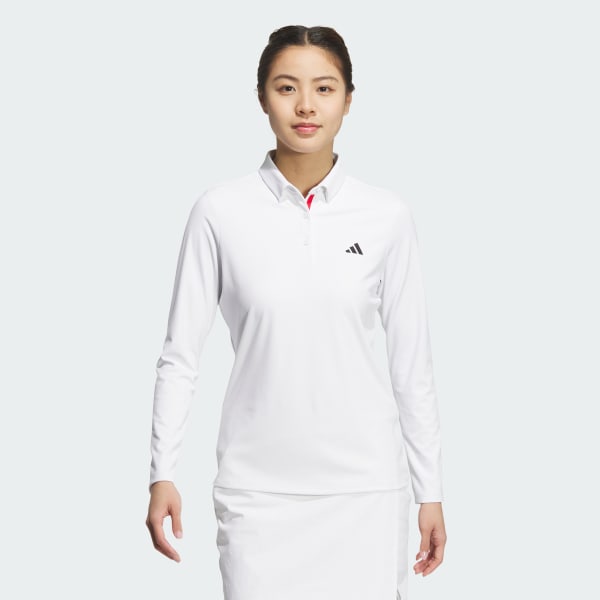 White Long Sleeve Polo Shirt