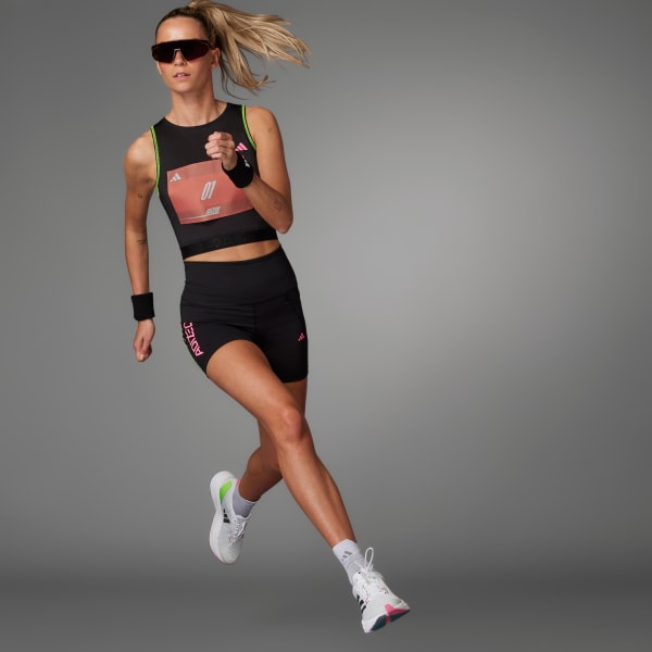 Svart Adizero Running Crop Tanktopp