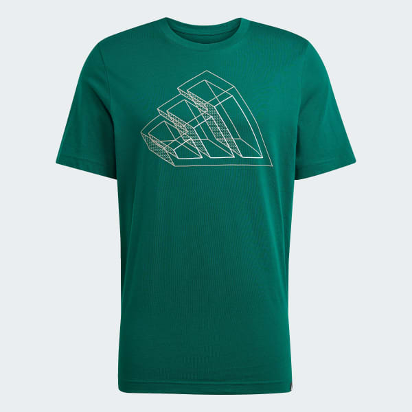 สีเขียว เสื้อยืดพิมพ์ลาย Tech Outline