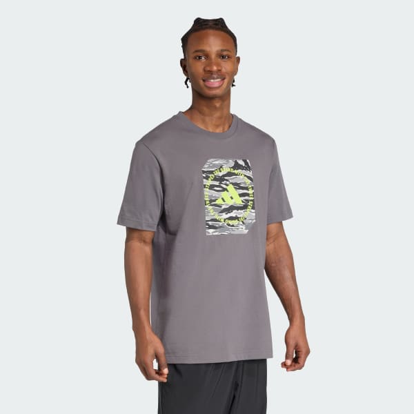 Grey Camo Shape Graphic T-Shirt