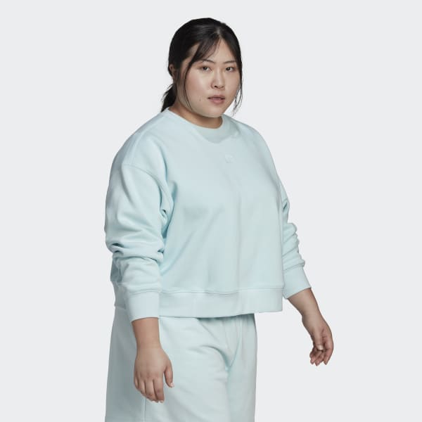 Niebieski Adicolor Essentials Crew Sweatshirt (Plus Size) N4176