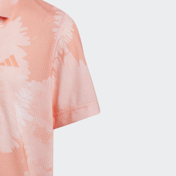 Πορτοκαλί Flower Mesh Polo Shirt