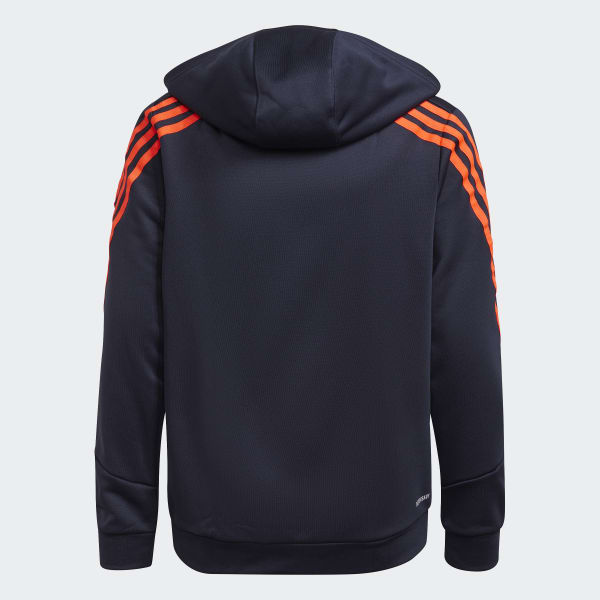 Adidas hoodie hot sale orange stripes