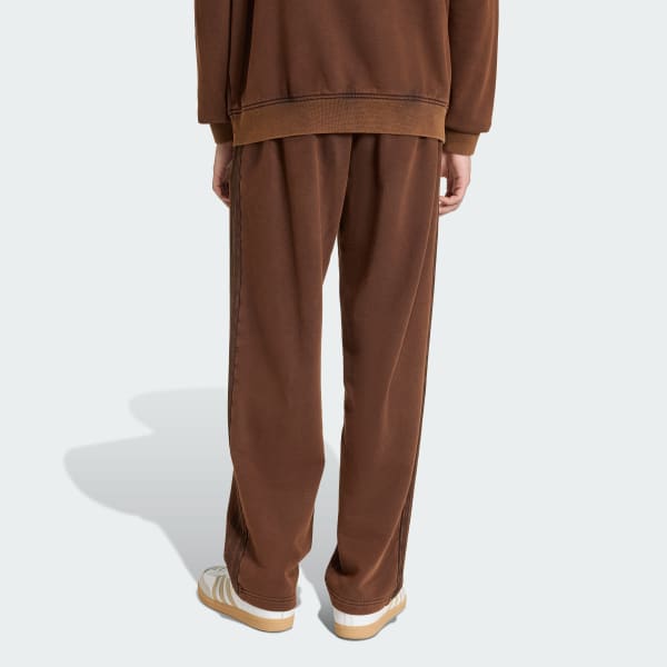 Brown Premium Essentials Retro Washed Open Hem Joggers