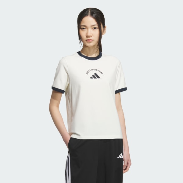 White 쇼트 슬리브 티