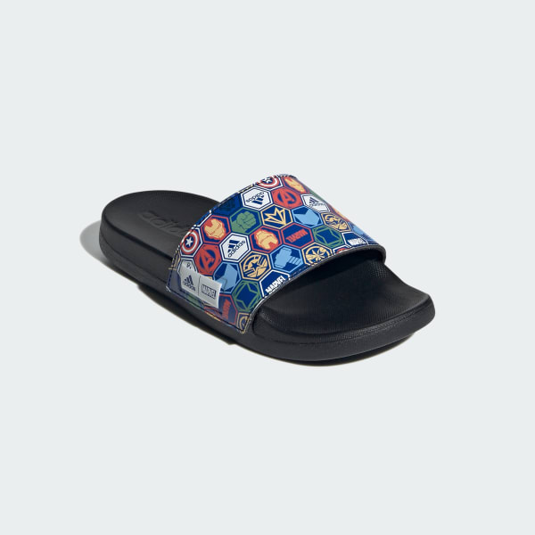 White Adilette Comfort x Marvel Slides Kids