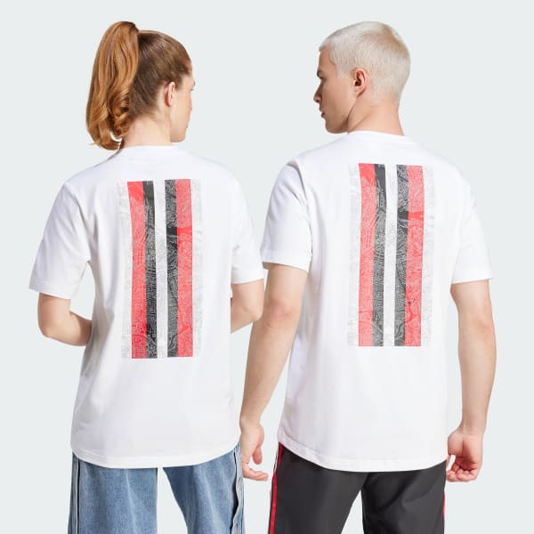 adidas Ajax Amsterdam Cycling Graphic T Shirt White Free Delivery adidas UK