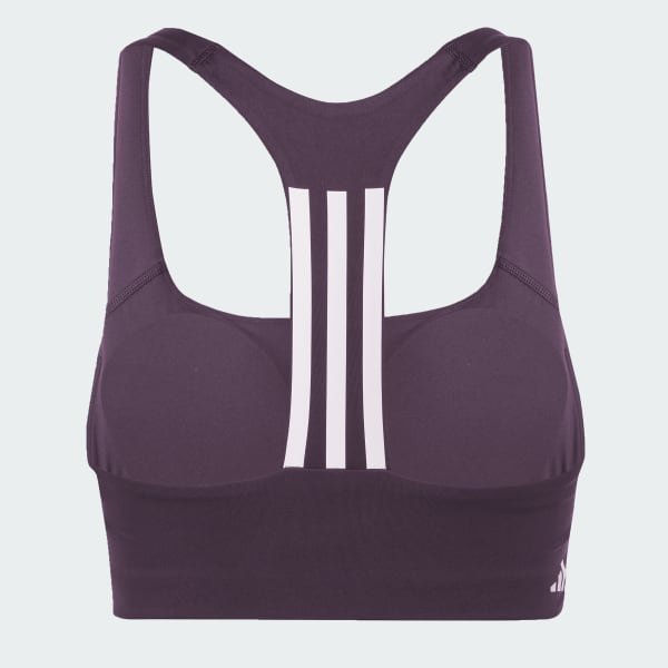 adidas Powerimpact Training Medium-Support 3-Stripes Bra Purple