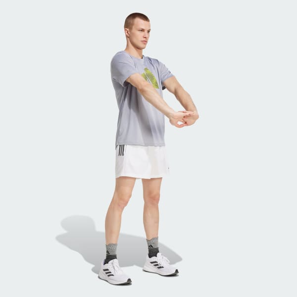 สีเทา เสื้อยืด Adi365 Running Essentials Brand Love