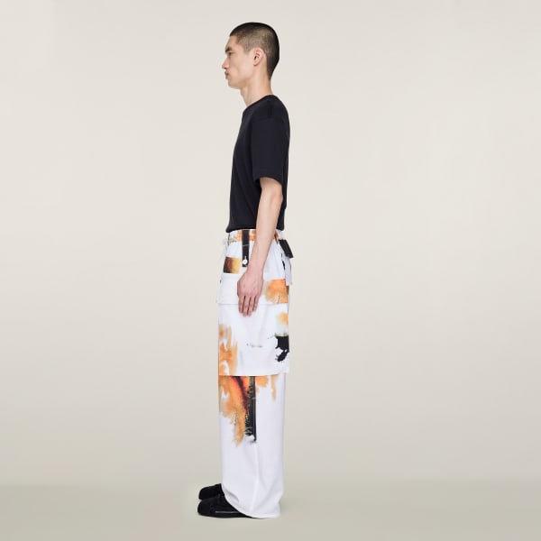White Y-3 AOP Sport Uniform Cargo Pants