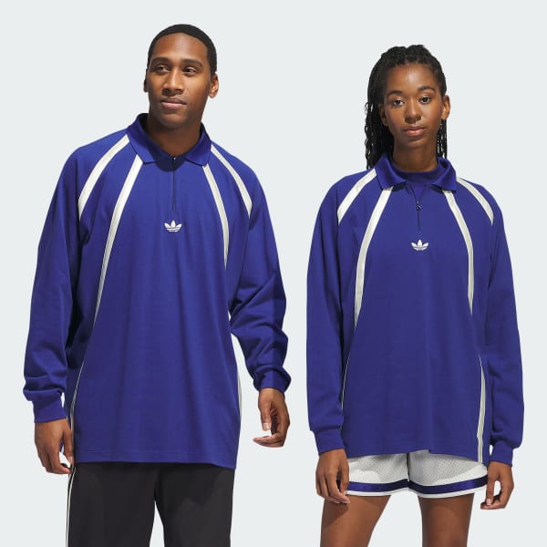 adidas Playera Polo Rugby Manga Larga Unisex Azul adidas Mexico