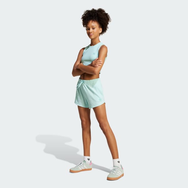 Turquoise Ribbed Shorts Kids