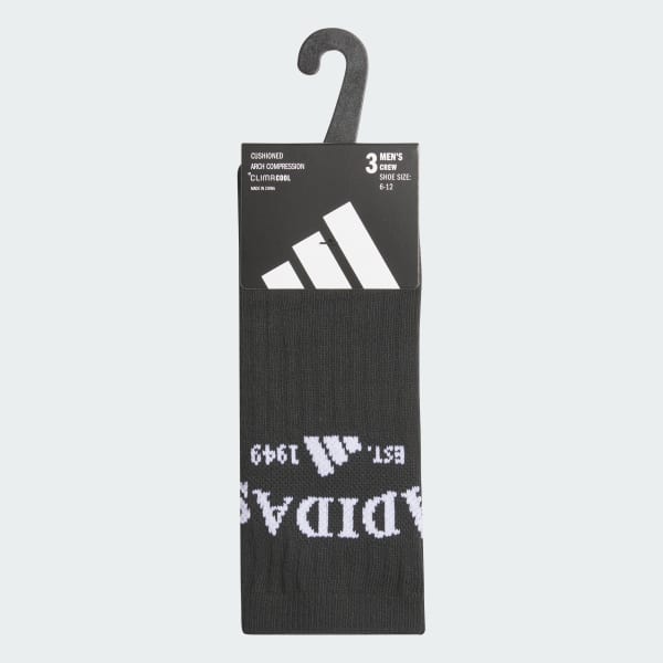 Black M FOUNDATION SPORT 3-PACK CREW SOCKS

