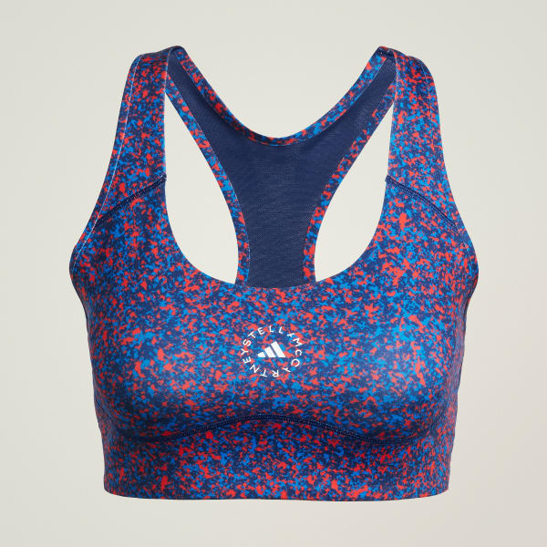 Red adidas by Stella McCartney TruePurpose Power Impact Printed Training Bra Medium Support