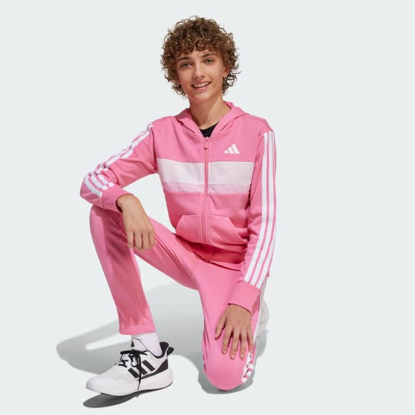 Pembe Seasonal Essentials Tiberio 3-Stripes French Terry Kids Eşofman Takımı