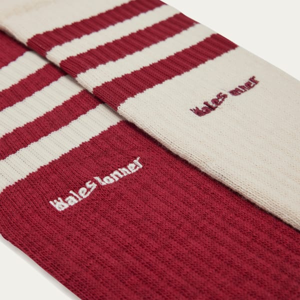 White Wales Bonner 3-Stripes Socks